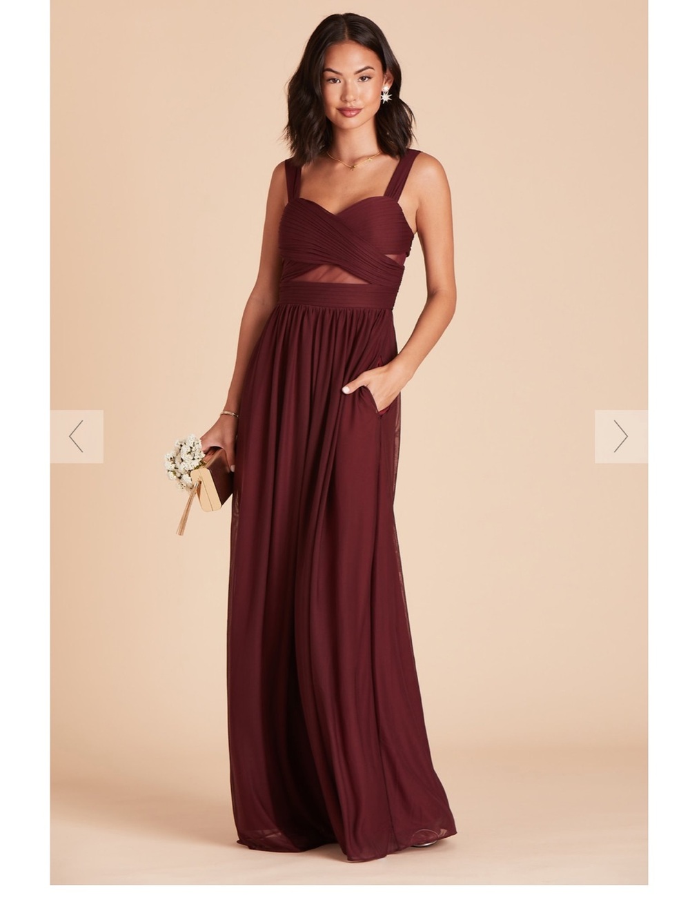 Birds Grey-Cabernet mesh panel dress